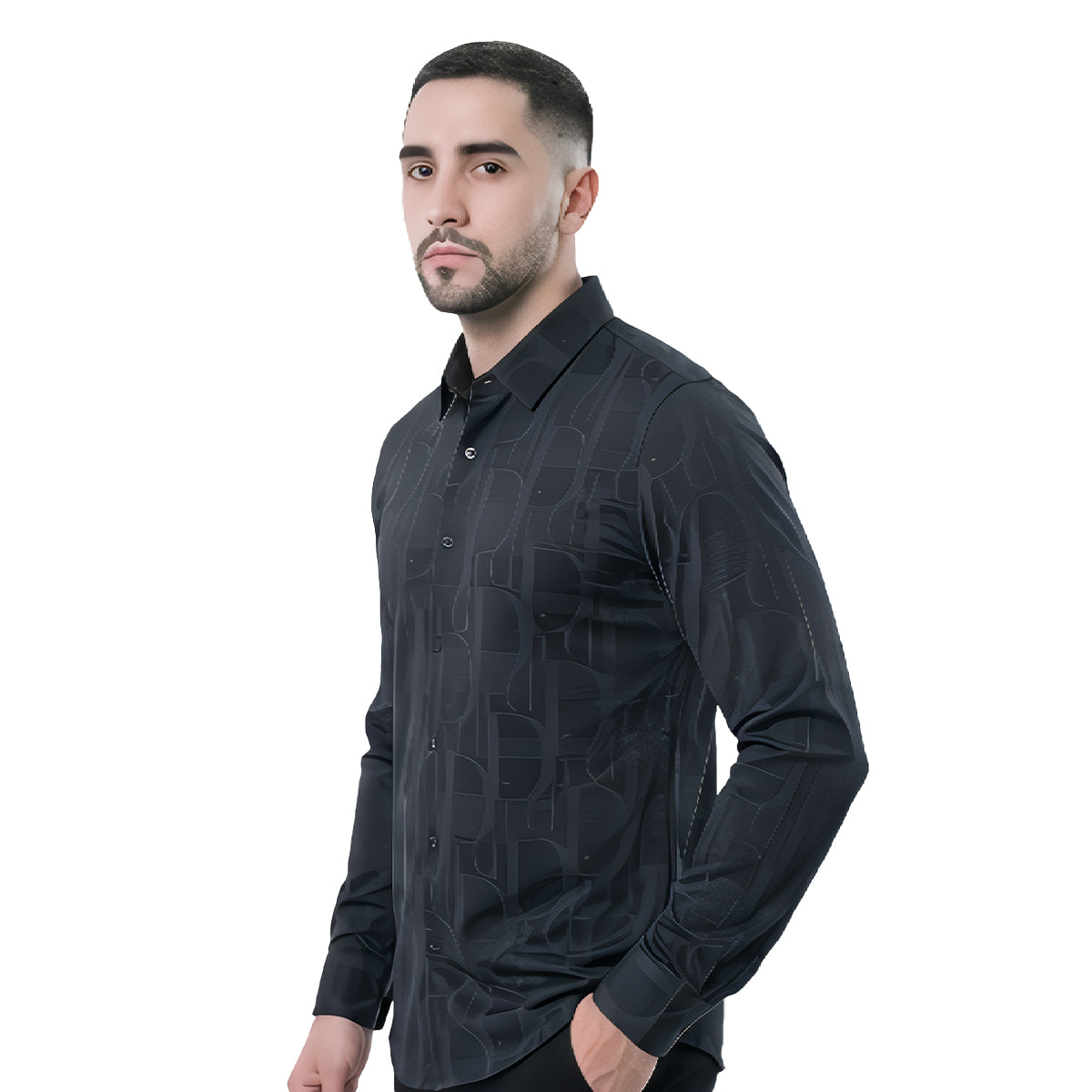 CAMISA MANGA LARGA PAVINI BLACK RSH639BLACKGREY