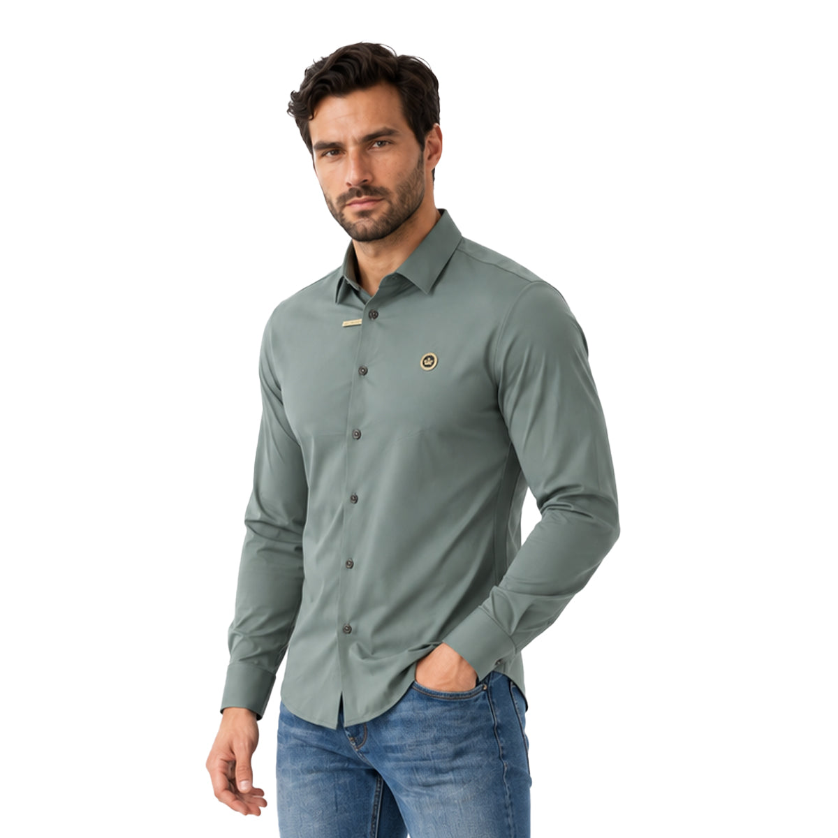 CAMISA PAVINI MANGA LARGA GREY PVLS173GREY