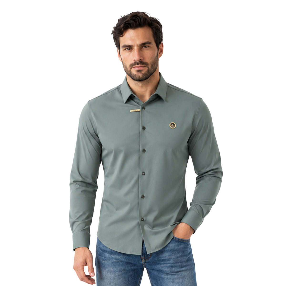 CAMISA PAVINI MANGA LARGA GREY PVLS173GREY