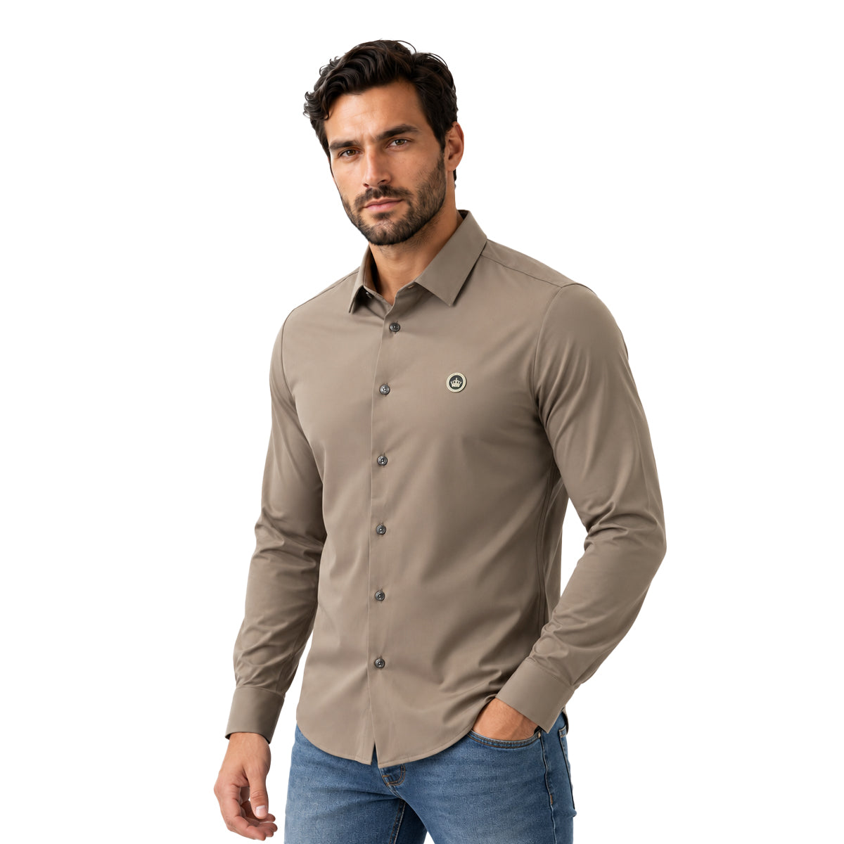 CAMISA PAVINI MANGA LARGA CAFE PVLS173CAFE