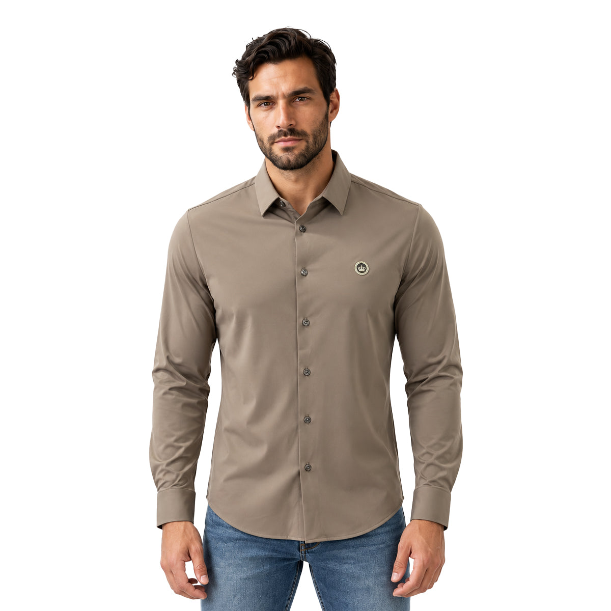 CAMISA PAVINI MANGA LARGA CAFE PVLS173CAFE