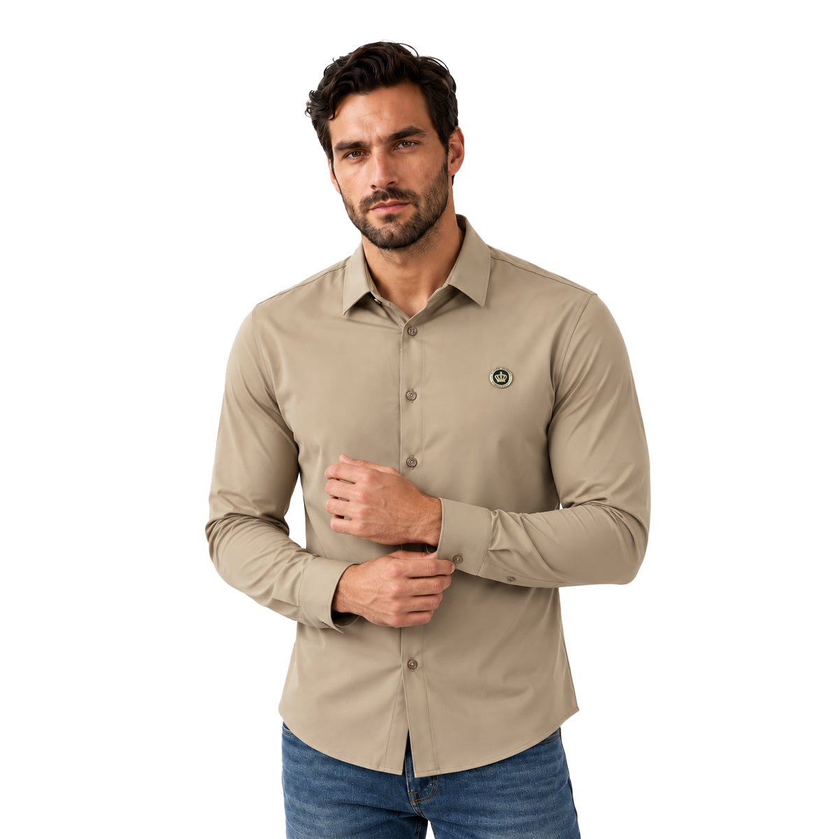 CAMISA PAVINI MANGA LARGA KHAKI PVLS173KHAKI