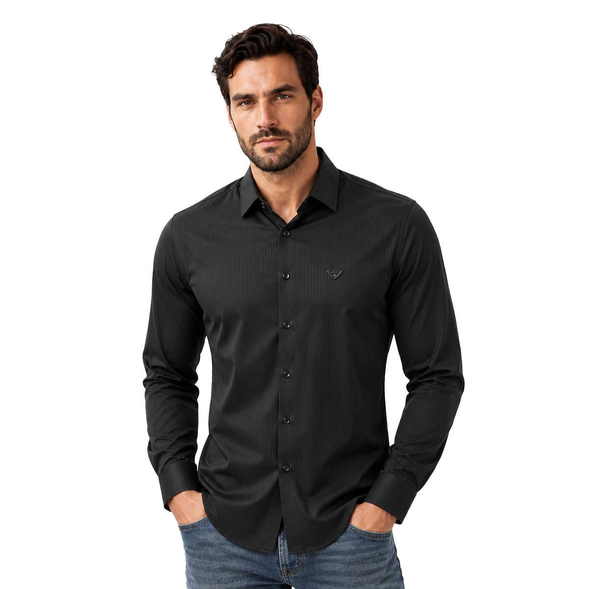 CAMISA PAVINI MANGA LARGA BLACK PVLS171BLACK