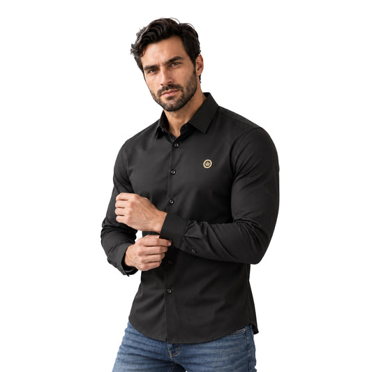 CAMISA PAVINI MANGA LARGA BLACK PVLS173BLACK