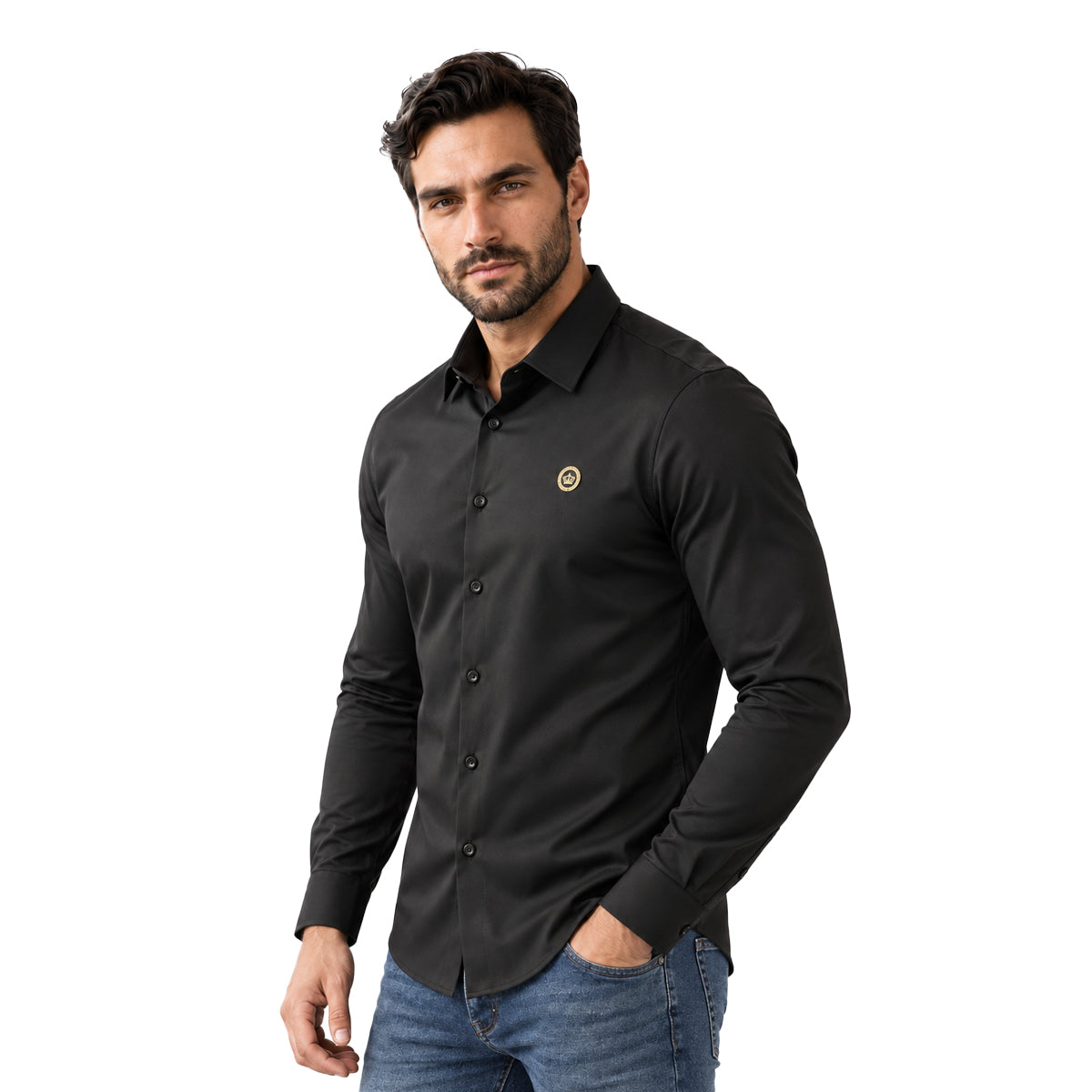 CAMISA PAVINI MANGA LARGA BLACK PVLS173BLACK