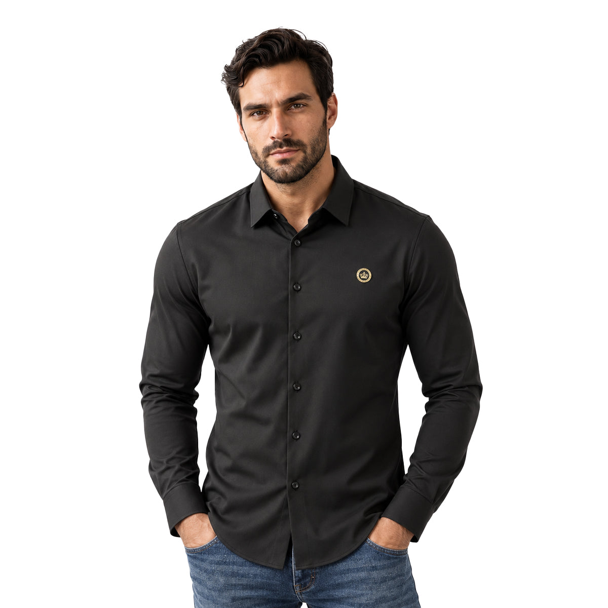 CAMISA PAVINI MANGA LARGA BLACK PVLS173BLACK