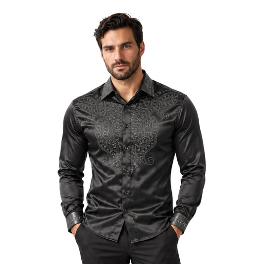 CAMISA PAVINI MANGA LARGA BLACK PVLS300BLACK