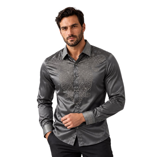 CAMISA PAVINI MANGA LARGA GREY PVLS300GREY