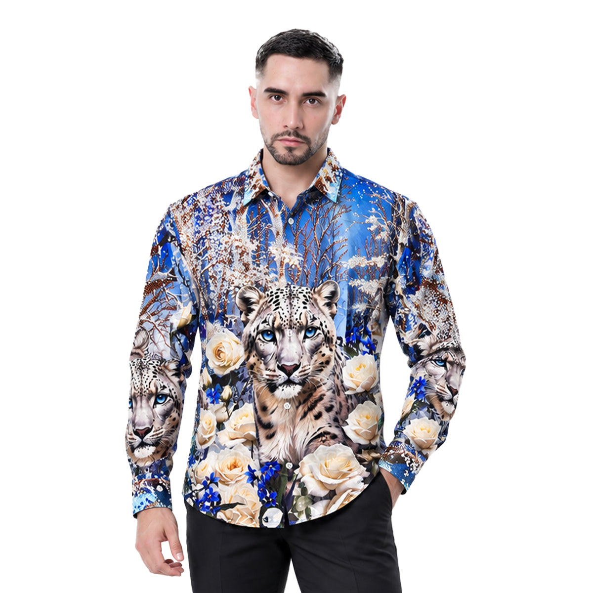CAMISA BARABAS MANGA LARGA BLACK 6SPR04BLUECORAL