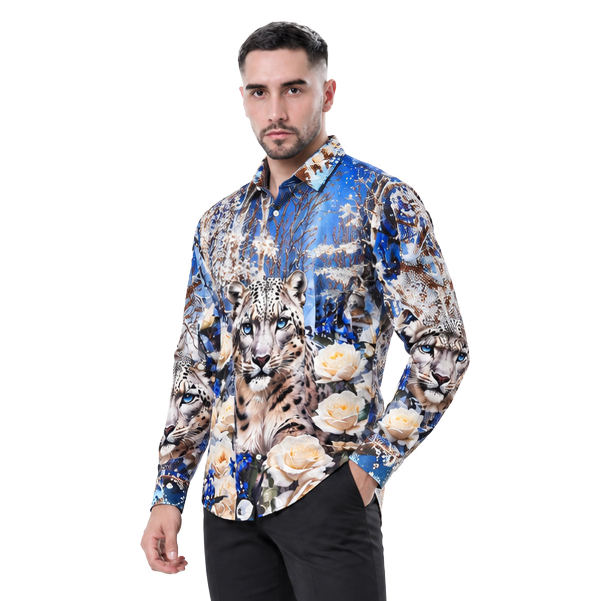 CAMISA BARABAS MANGA LARGA BLACK 6SPR04BLUECORAL