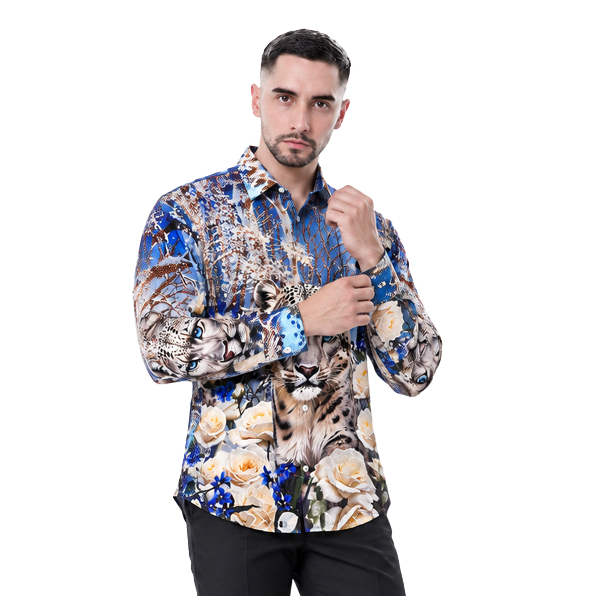 CAMISA BARABAS MANGA LARGA BLACK 6SPR04BLUECORAL