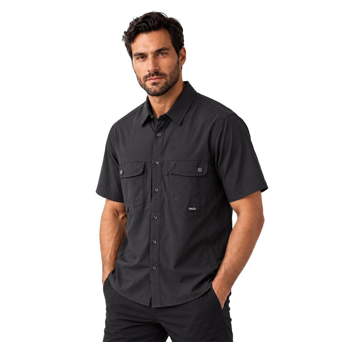 CAMISA PAVINI MANGA CORTA BLACK FS1520R15