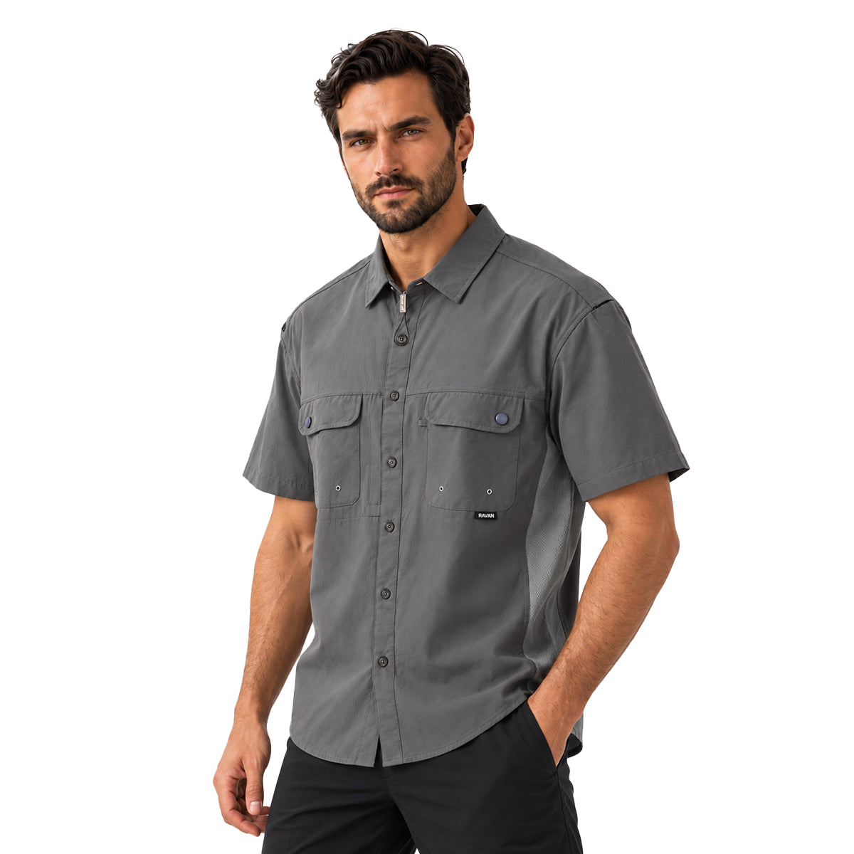 CAMISA PAVINI MANGA CORTA GREY FS1520R10