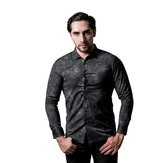 CAMISA MANGA LARGA BAROCCO CHARCOAL B408CHARC