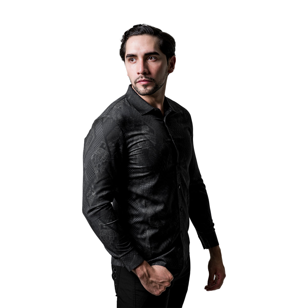 CAMISA MANGA LARGA BAROCCO BLACK B409BLACK