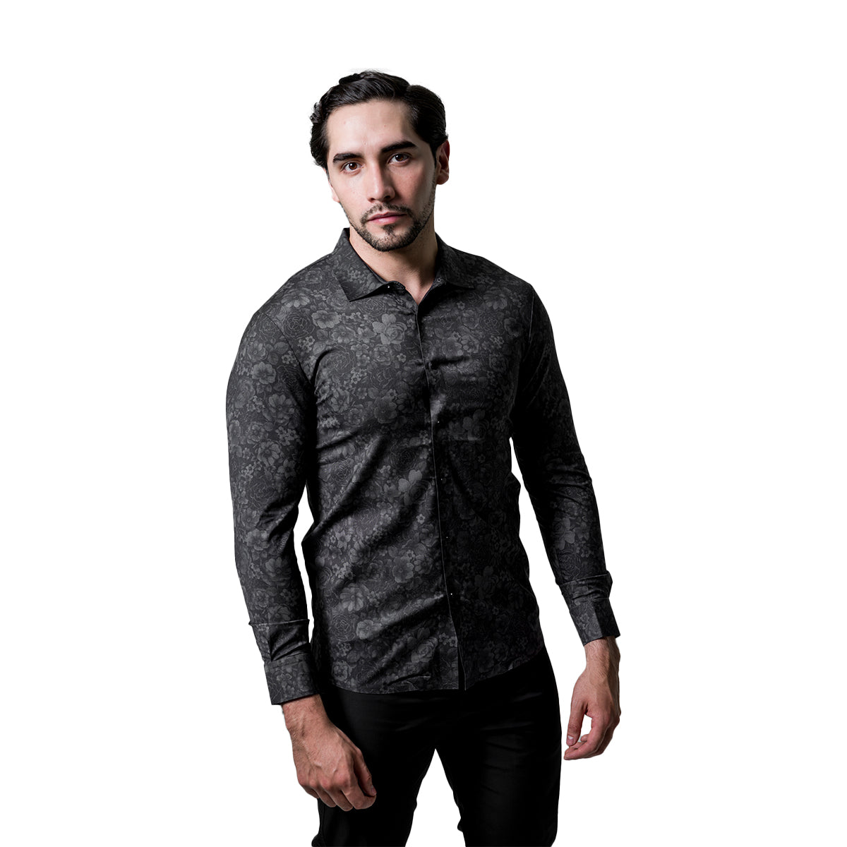 CAMISA MANGA LARGA BAROCCO BLACK B411BLACK