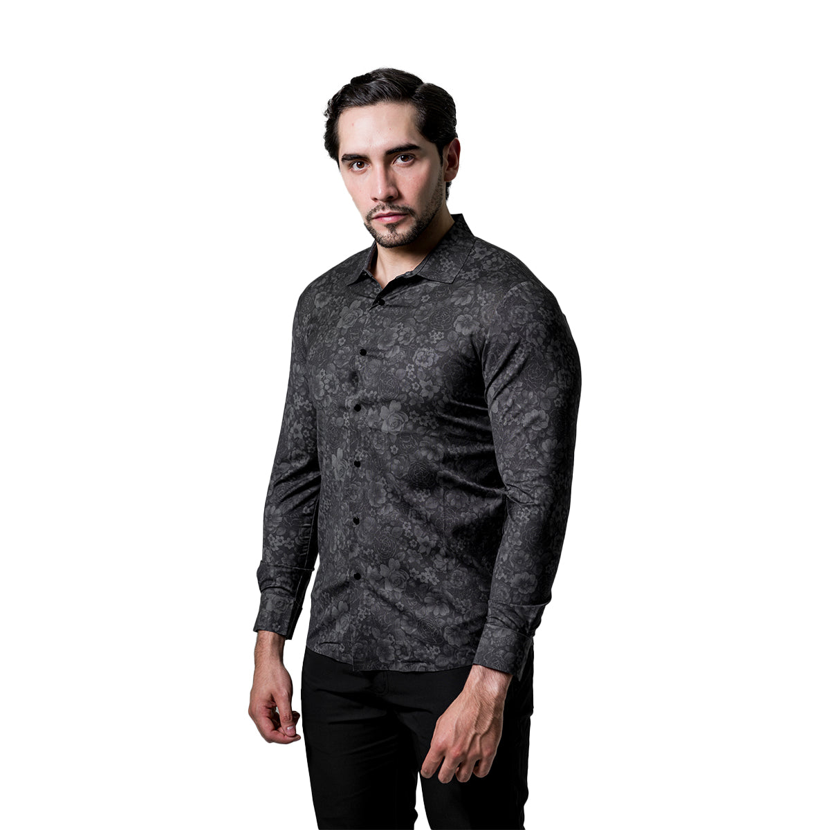 CAMISA MANGA LARGA BAROCCO BLACK B411BLACK