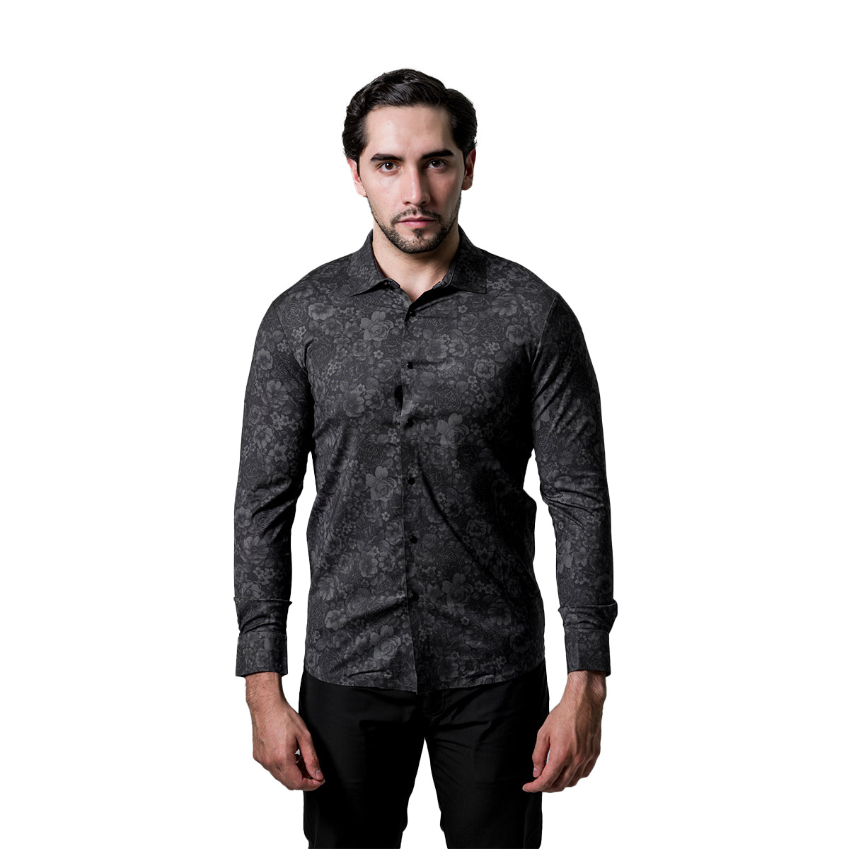 CAMISA MANGA LARGA BAROCCO BLACK B411BLACK