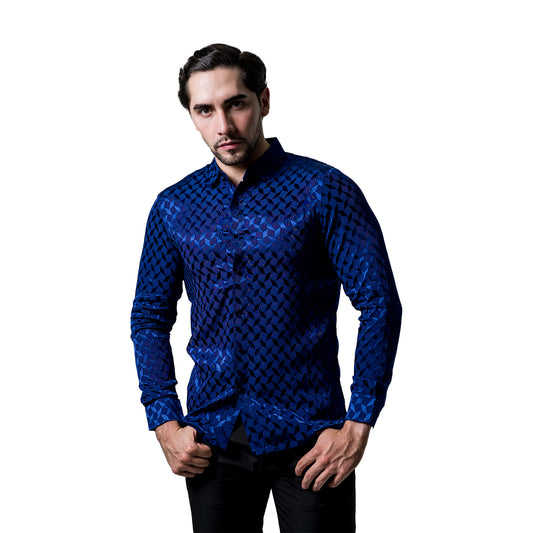 CAMISA MANGA LARGA BAROCCO NAVY B406NAVY