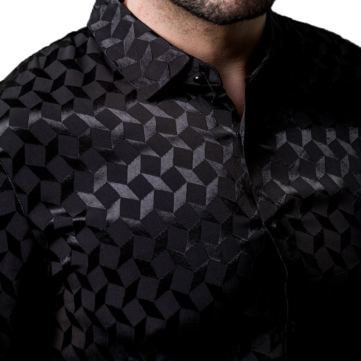 CAMISA MANGA LARGA BAROCCO BLACK B406BLACK