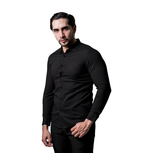 CAMISA MANGA LARGA BAROCCO BLACK B419BLACK