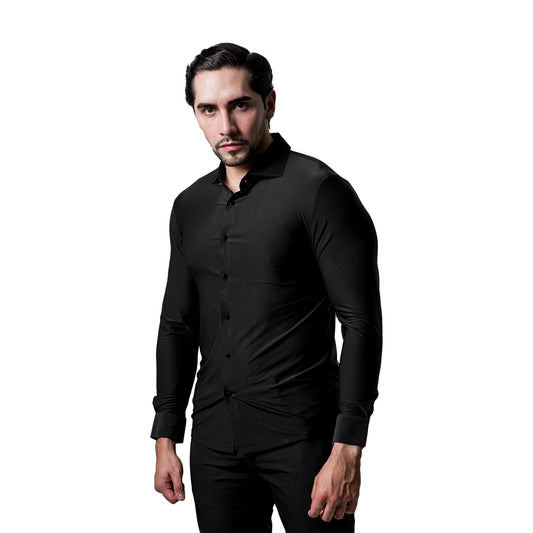 CAMISA MANGA LARGA BAROCCO BLACK B415BLACK