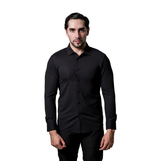 CAMISA MANGA LARGA BAROCCO BLACK B414BLACK