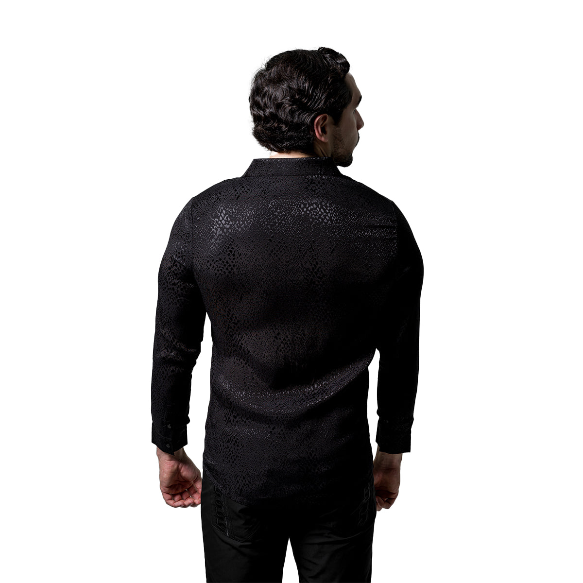 CAMISA MANGA LARGA BAROCCO BLACK B401BLACK