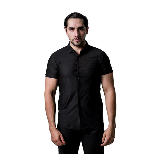 CAMISA MANGA CORTA BAROCCO BLACK BSS915BLACK