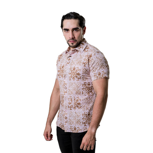 CAMISA MANGA CORTA LE BARON WHITE ESS928WHITE/BLACK