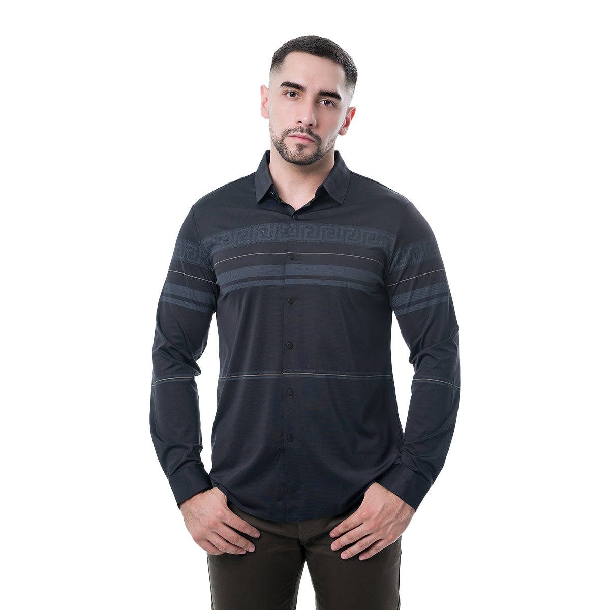 CAMISA MANGA LARGA BLACK MODERNO MJLSL216BLACK