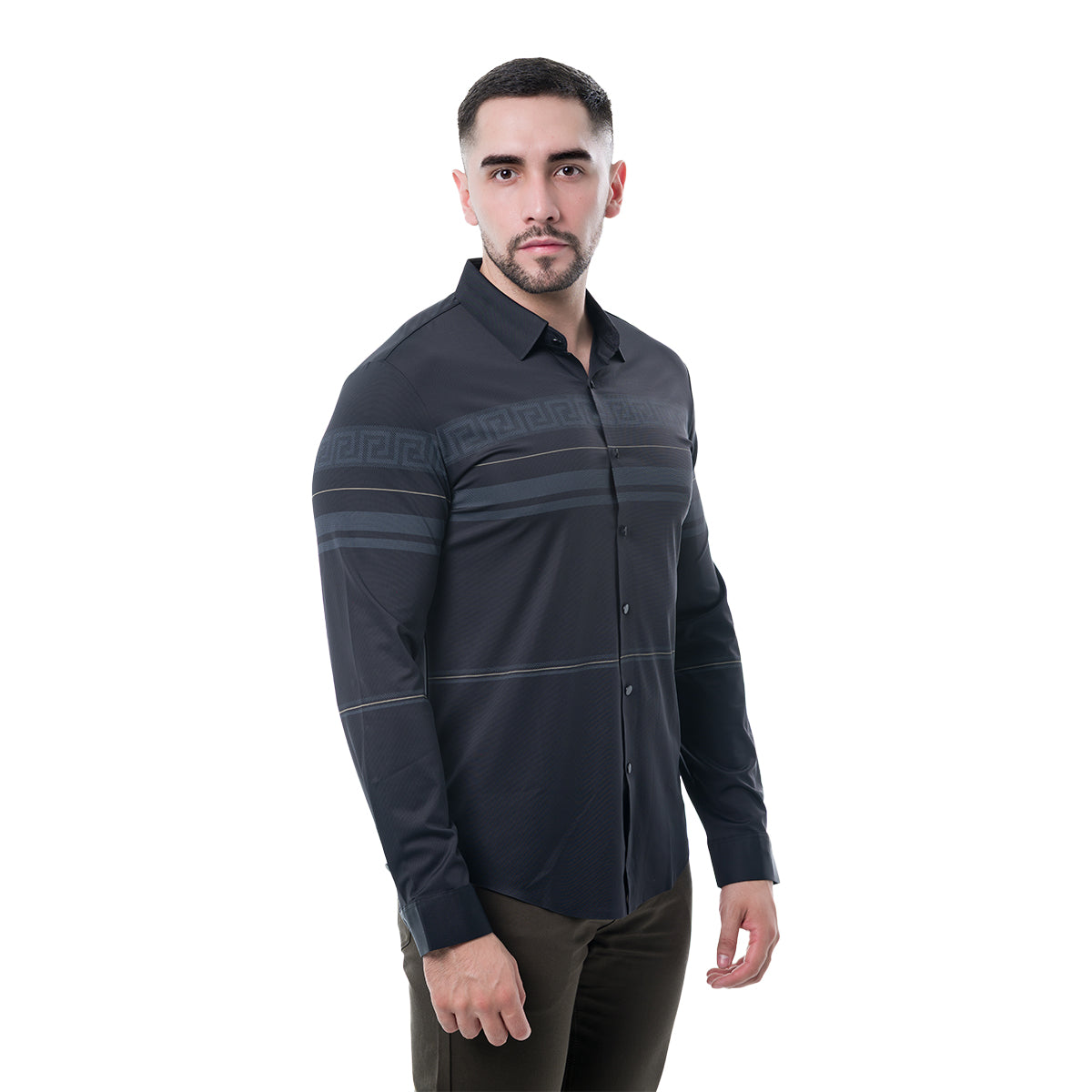 CAMISA MANGA LARGA BLACK MODERNO MJLSL216BLACK