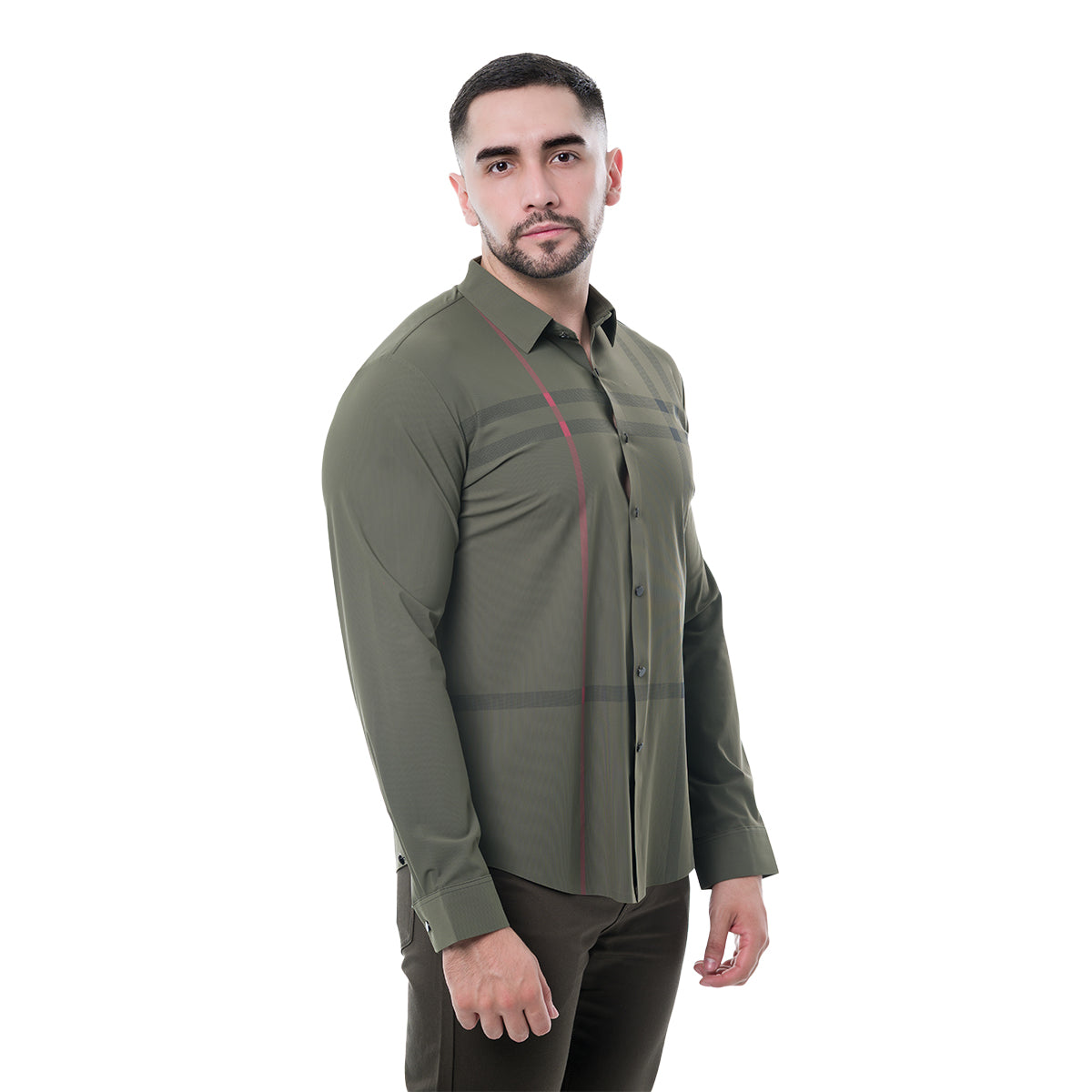 CAMISA MANGA LARGA GRAY GREEN MODERNO MKLSL217GRAYGREEN