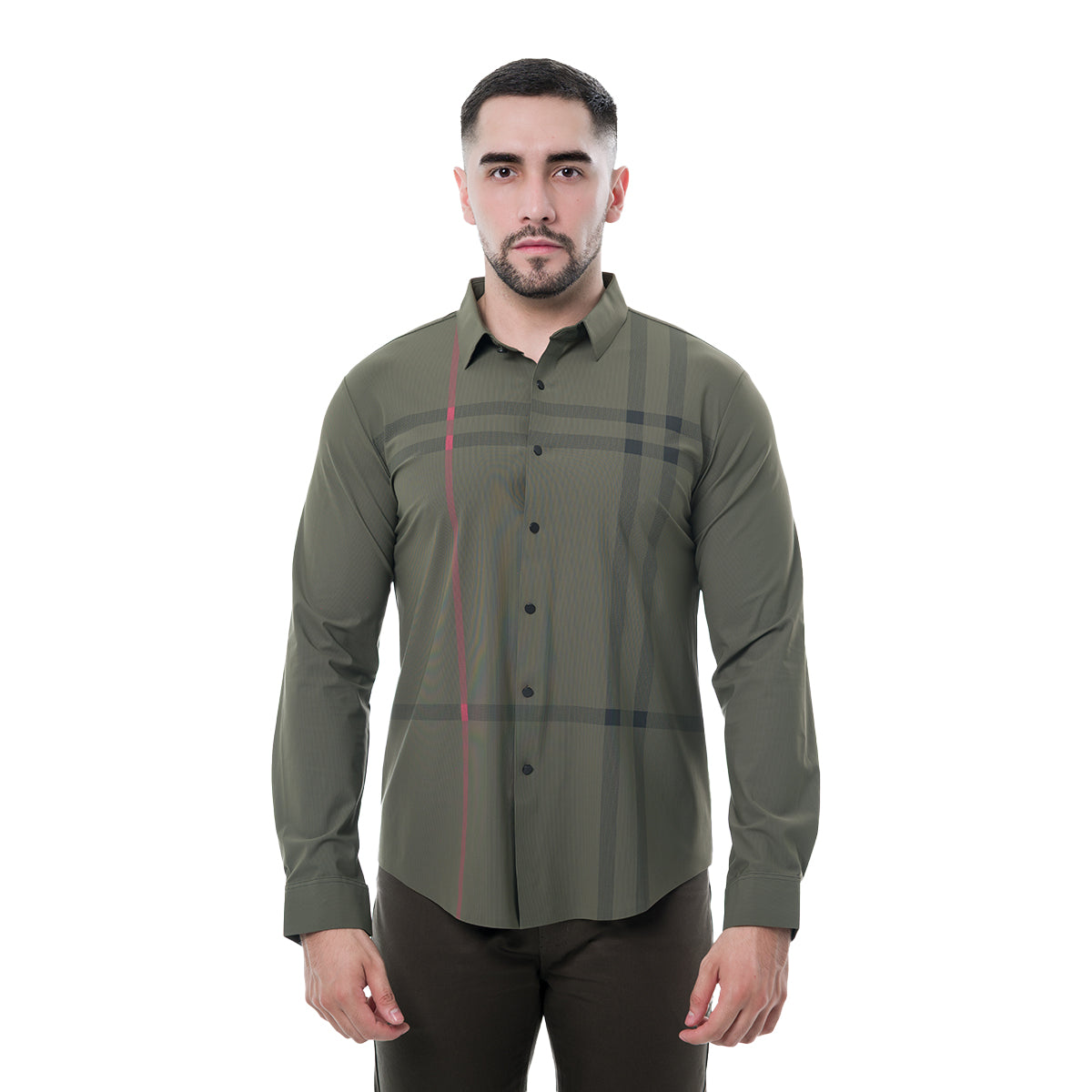 CAMISA MANGA LARGA GRAY GREEN MODERNO MKLSL217GRAYGREEN