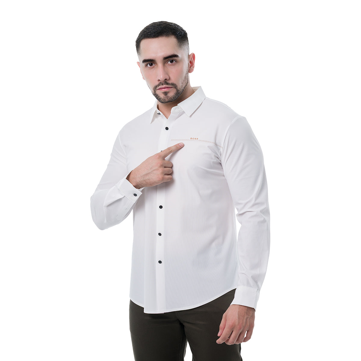 CAMISA MANGA LARGA WHITE MODERNO MJLSL214WHITE