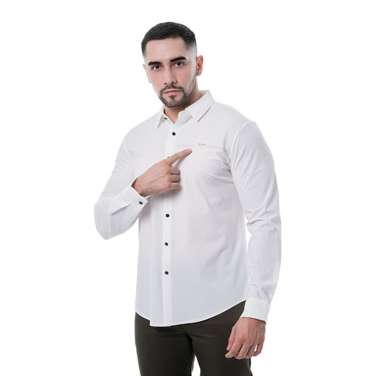 CAMISA MANGA LARGA WHITE MODERNO MJLSL214WHITE