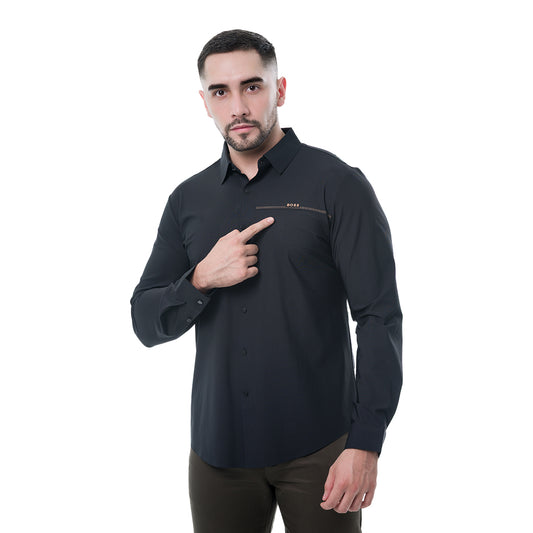 CAMISA MANGA LARGA BLACK MODERNO MJLSL214BLACK