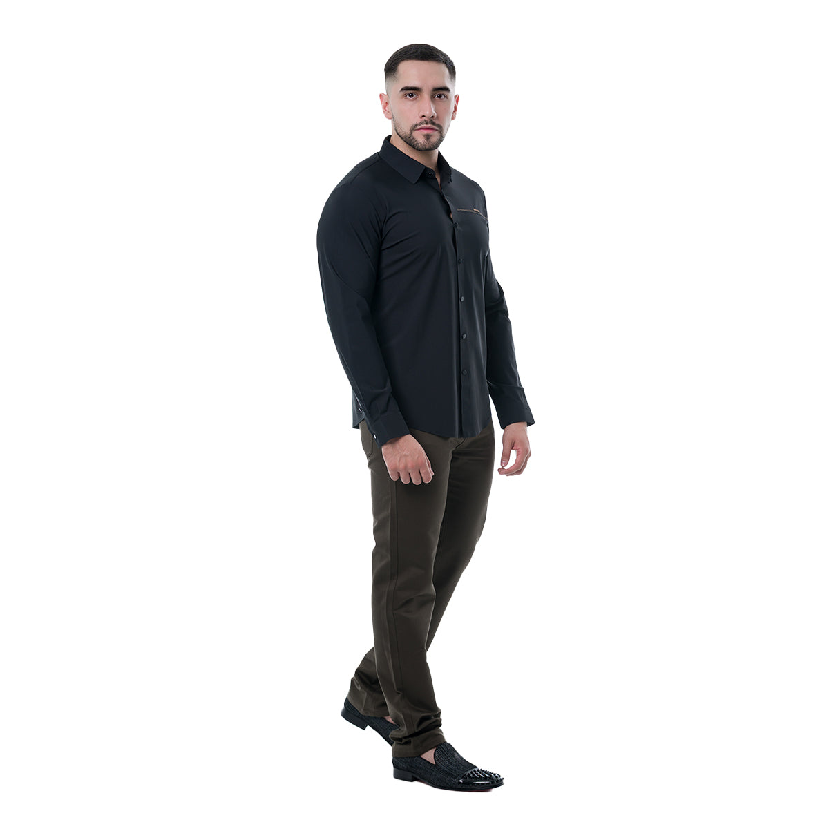 CAMISA MANGA LARGA BLACK MODERNO MJLSL214BLACK