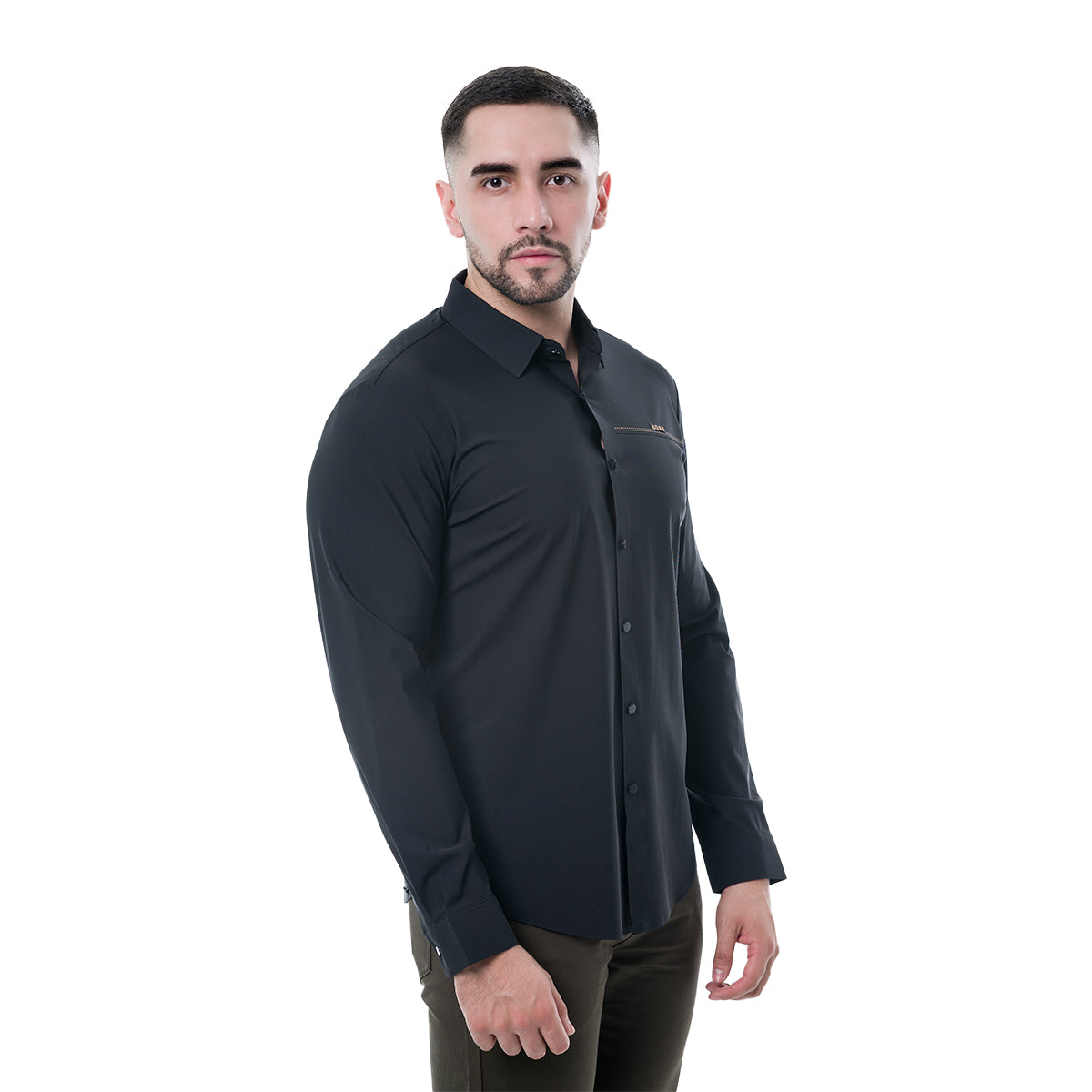 CAMISA MANGA LARGA BLACK MODERNO MJLSL214BLACK