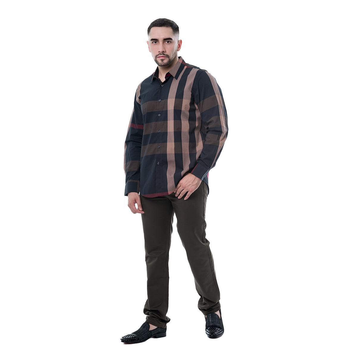 CAMISA MANGA LARGA CHARCOAL CLAVI CJLS103CHARCOAL