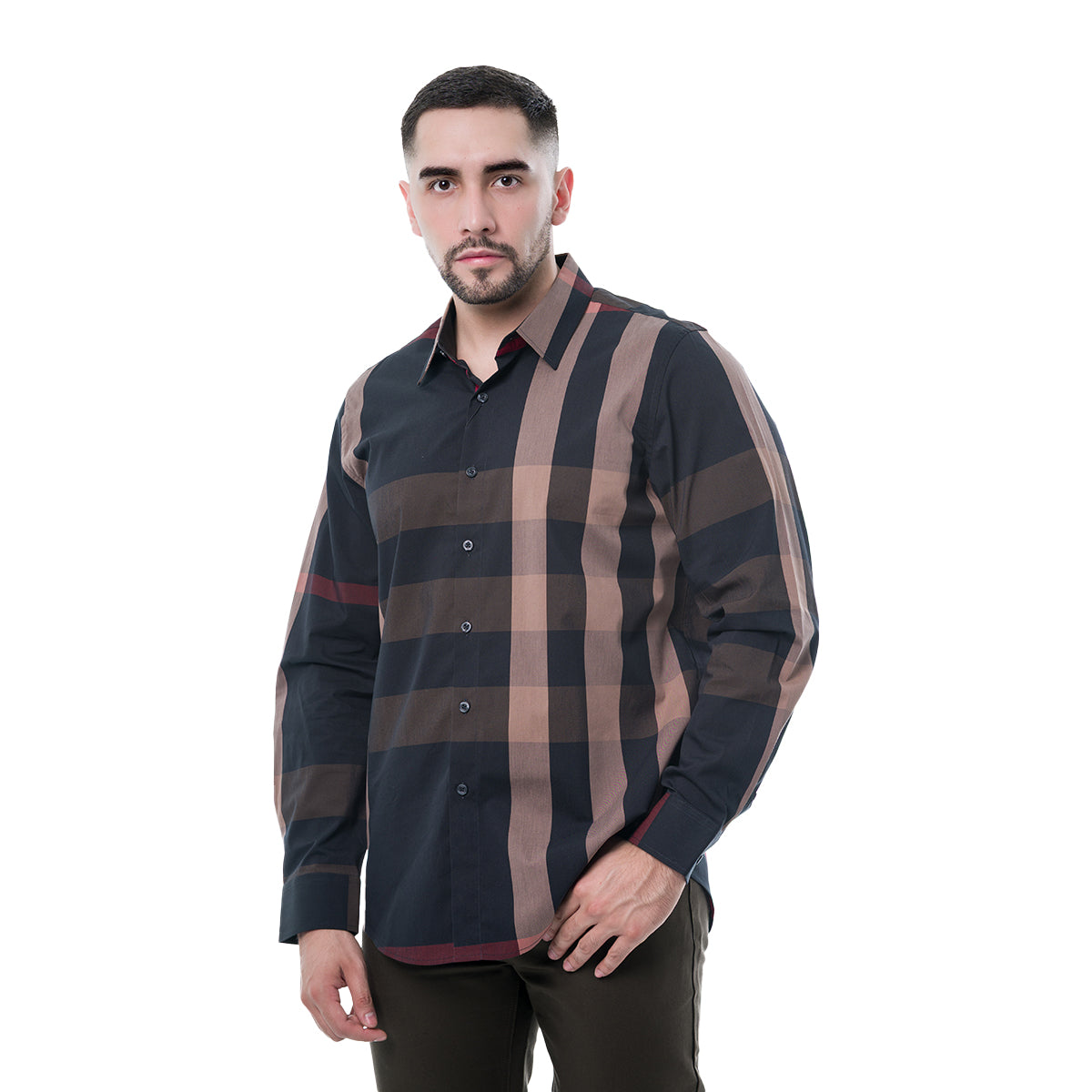 CAMISA MANGA LARGA CHARCOAL CLAVI CJLS103CHARCOAL