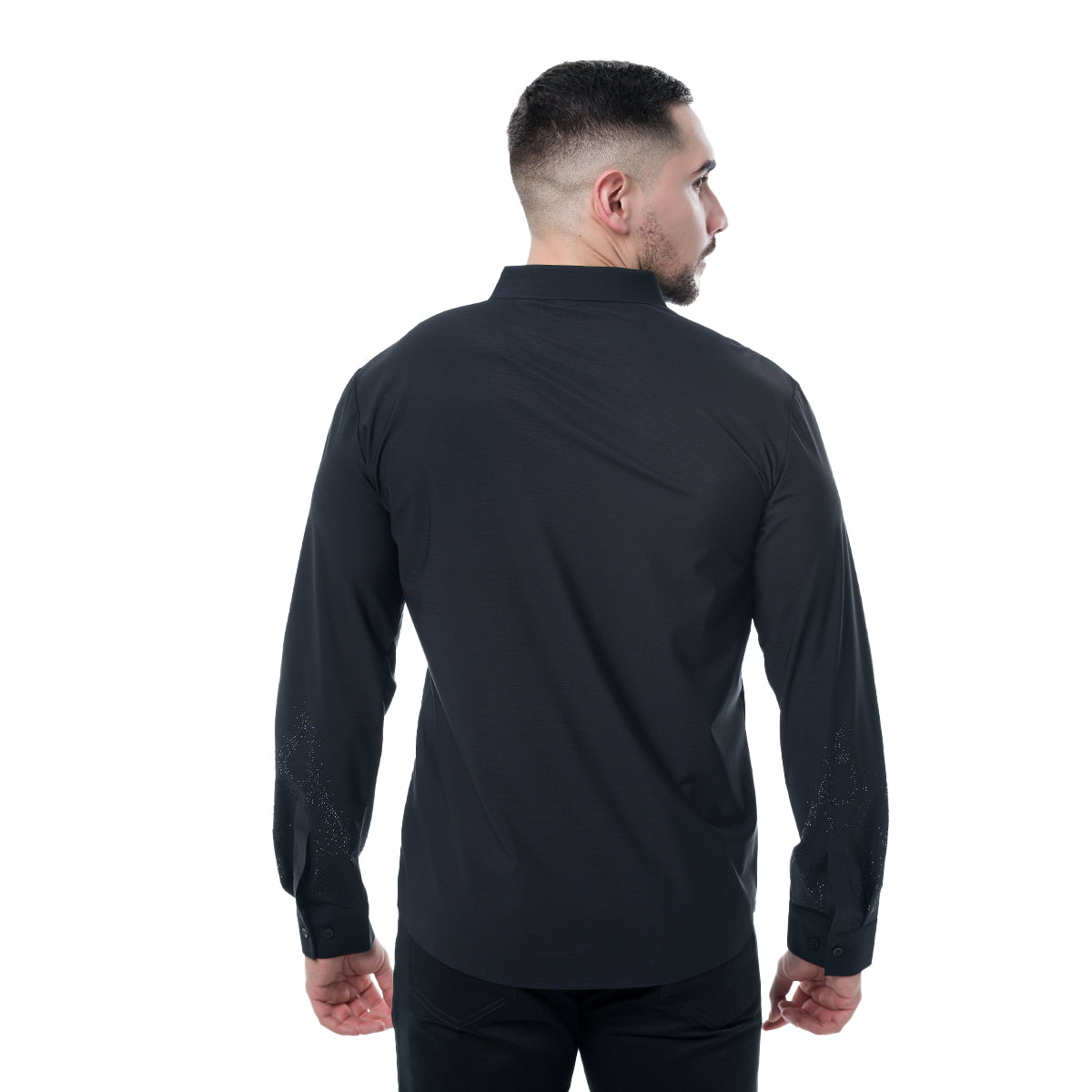 CAMISA MANGA LARGA BLACK MODERNO MJLSF107BLACK