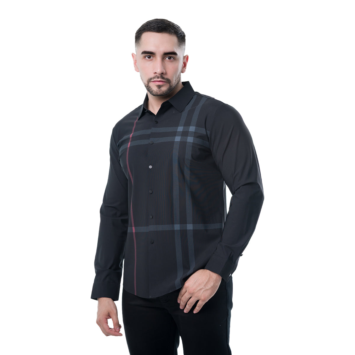CAMISA MANGA LARGA BLACK MODERNO MJLSL217BLACK