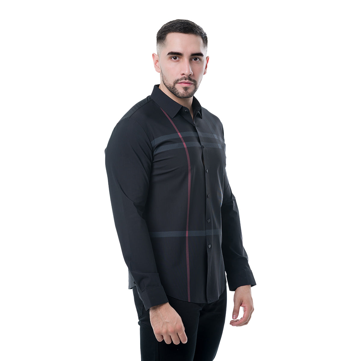 CAMISA MANGA LARGA BLACK MODERNO MJLSL217BLACK