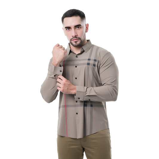CAMISA MANGA LARGA LIGHT BROWN MODERNO MJLSL217LIGHTBROWN