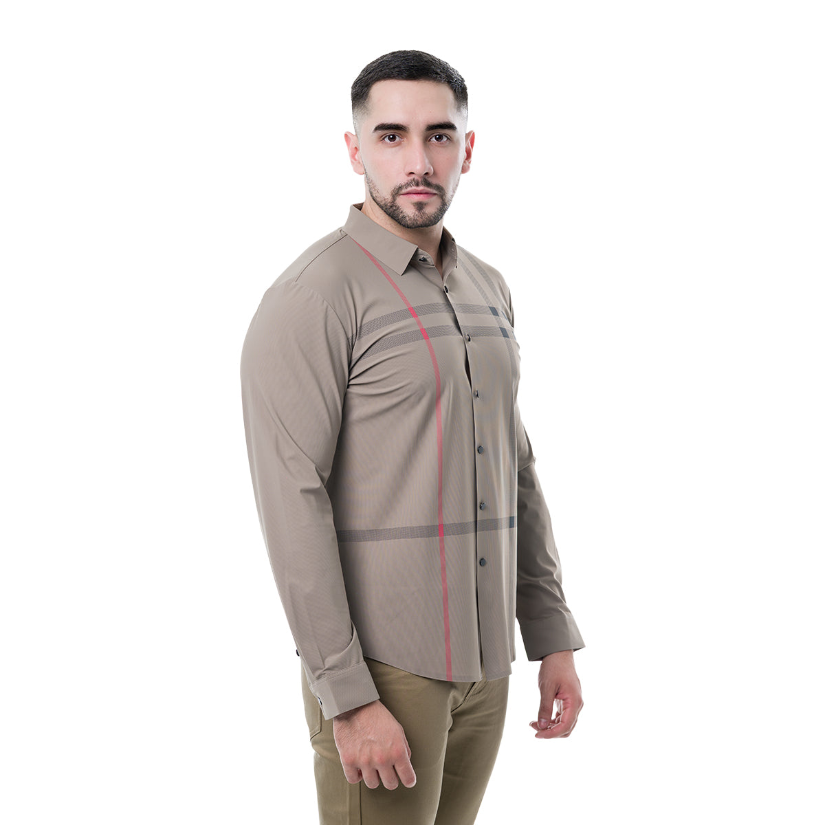 CAMISA MANGA LARGA LIGHT BROWN MODERNO MJLSL217LIGHTBROWN