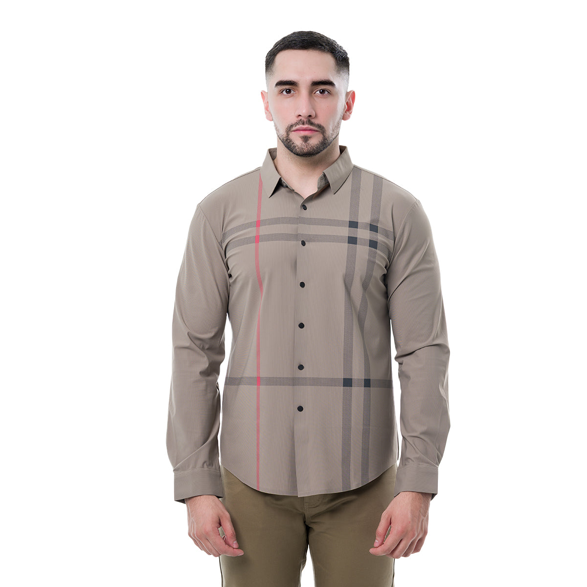 CAMISA MANGA LARGA LIGHT BROWN MODERNO MJLSL217LIGHTBROWN