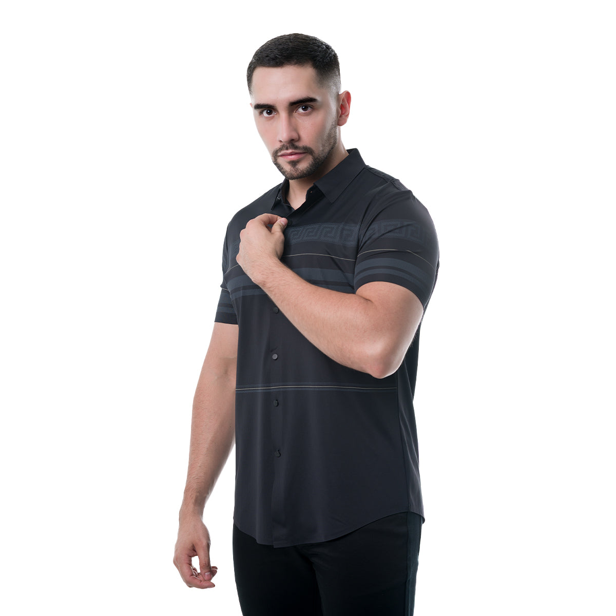 CAMISA MANGA CORTA BLACK MODERNO MJLSS216BLACK