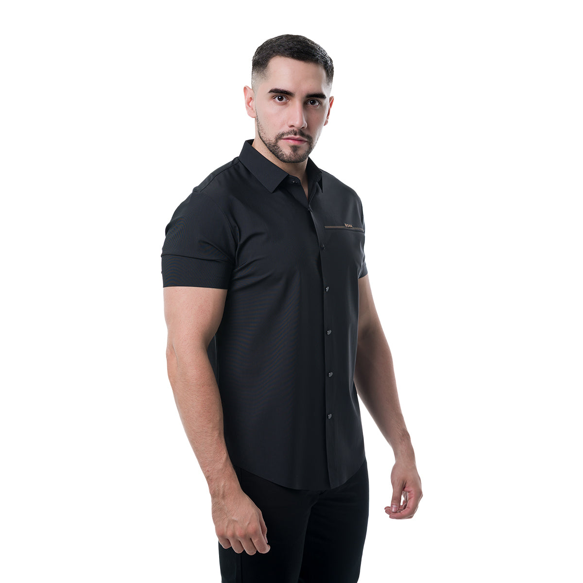 CAMISA MANGA CORTA BLACK MODERNO MJLSS214BLACK