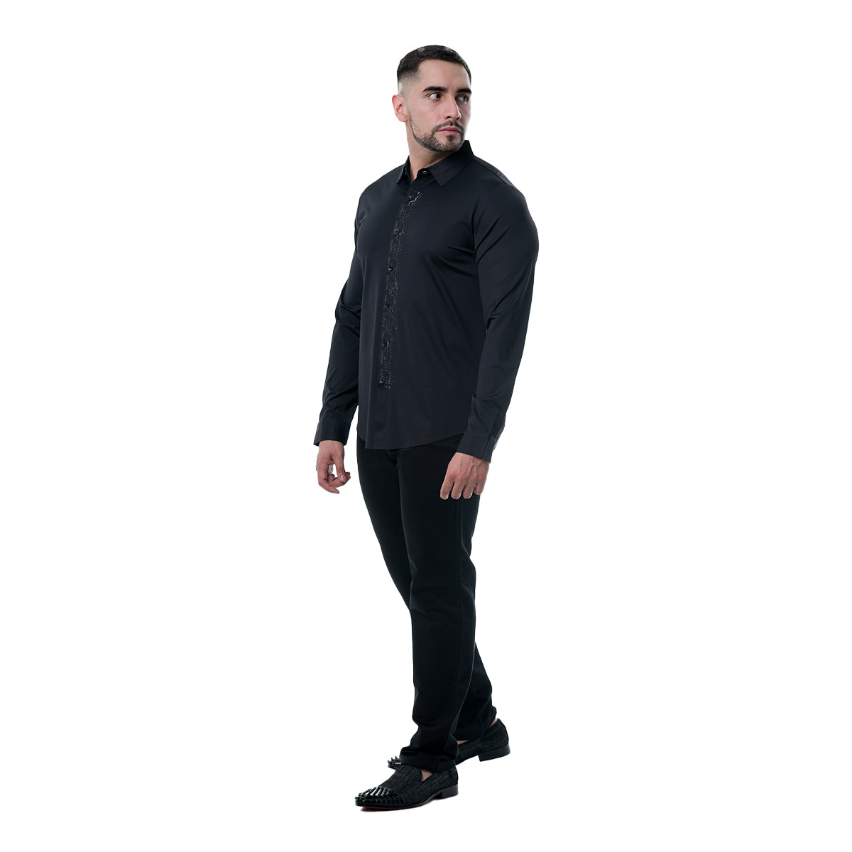 CAMISA MANGA LARGA BLACK MODERNO MJLSF108BLACK